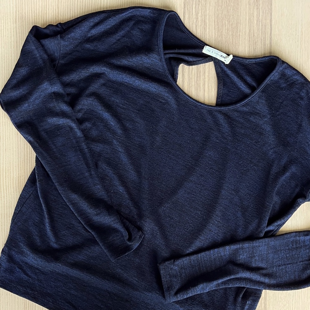 Women’s Rag & Bone Jean S Navy Open Back Sweater